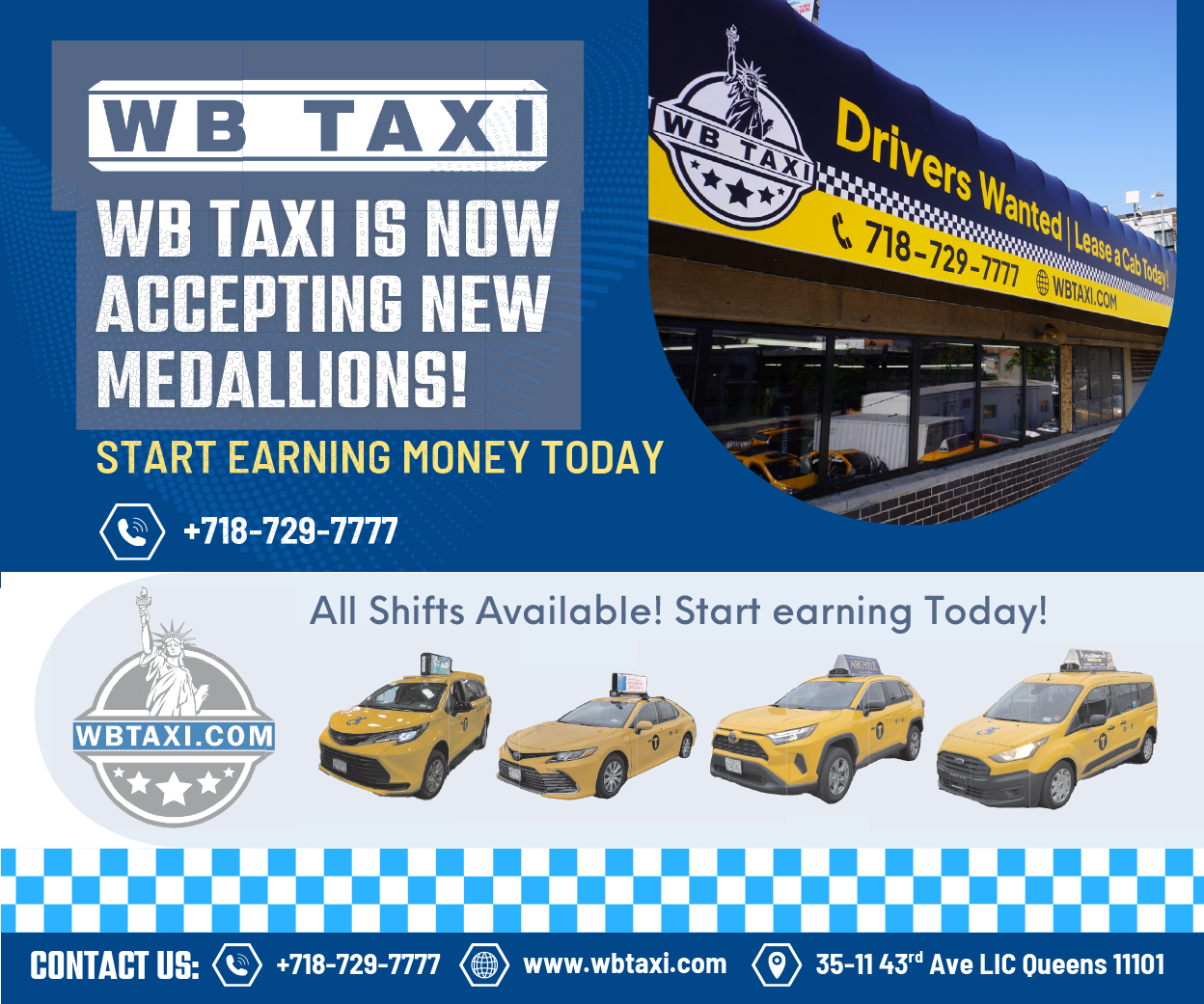 MEDALLIONS AND DRIVERS WANTED